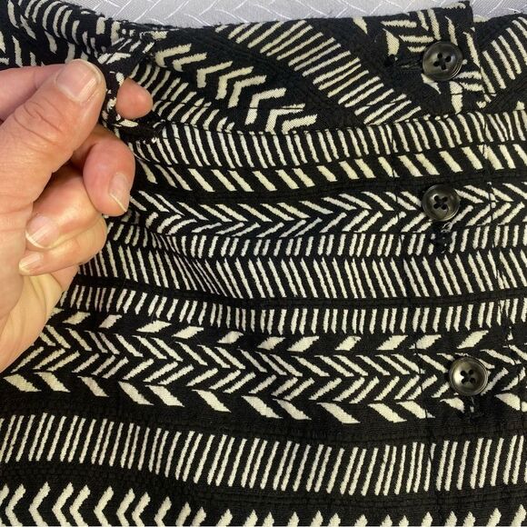 Maeve Black & White Geometric Button-Front Skirt – Anthropologie Boho Chic - Picture 9 of 12